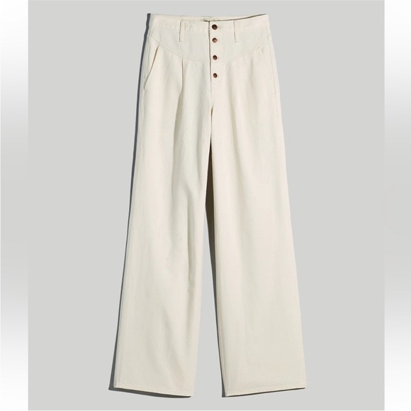 Madewell Super Wide Leg Exposed Button Fly High Waisted Jeans Size 33 - Picture 8 of 9